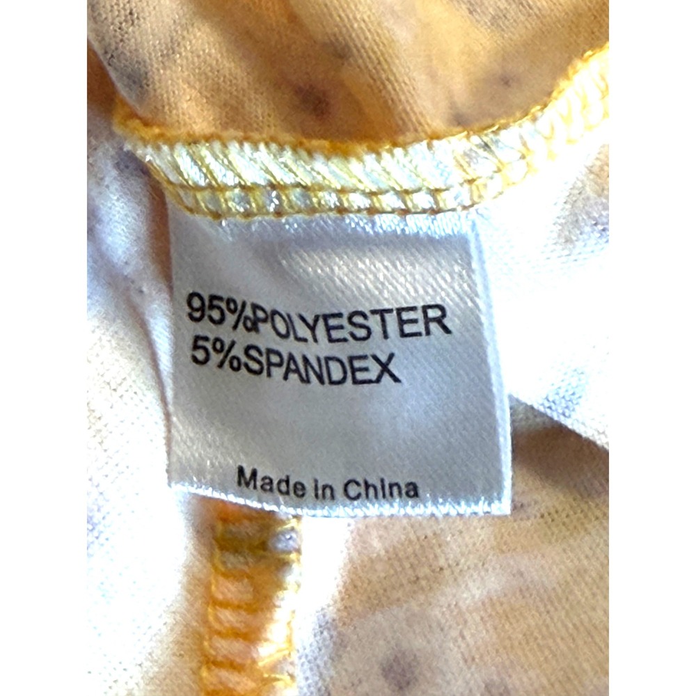 Fensace Yellow Floral Faux Wrap Mini Dress Short Flutter Sleeve V-Neck Medium - Picture 7 of 9